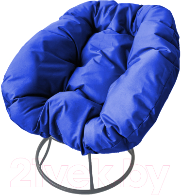 Кресло садовое M-Group Пончик / 12310310 без ротанга (серый/синяя подушка)