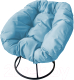 Кресло садовое M-Group Пончик / 12310403 без ротанга (черный/голубая подушка) - 