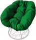 Кресло садовое M-Group Пончик / 12320104 (белый ротанг/зеленая подушка) - 