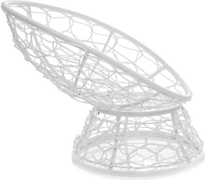 Кресло садовое M-Group Пончик / 12320106 (белый ротанг/красная подушка)