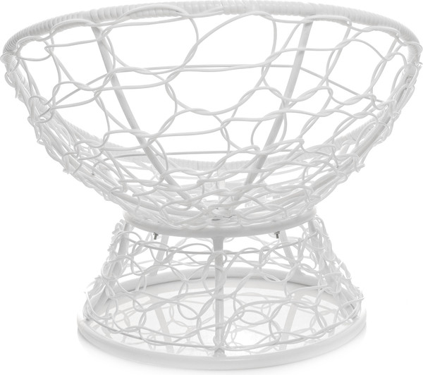 Кресло садовое M-Group Пончик / 12320108 (белый ротанг/розовая подушка)