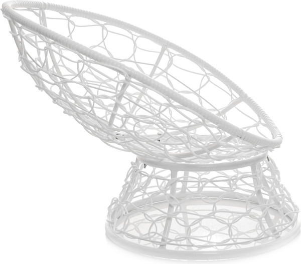 Кресло садовое M-Group Пончик / 12320108 (белый ротанг/розовая подушка)