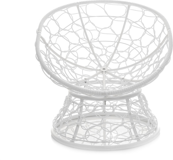 Кресло садовое M-Group Пончик / 12320108 (белый ротанг/розовая подушка)