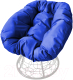 Кресло садовое M-Group Пончик / 12320110 (белый ротанг/синяя подушка) - 