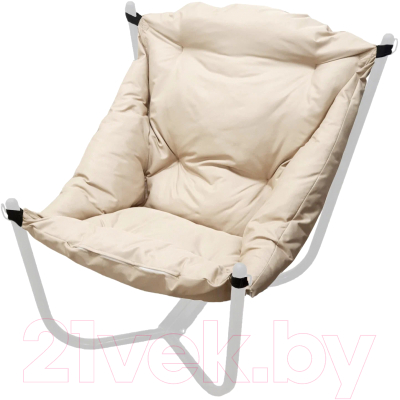 Кресло садовое M-Group Чил / 12360101 (белый/бежевая подушка)
