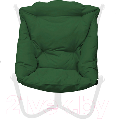 Кресло садовое M-Group Чил / 12360104 (белый/зеленая подушка)