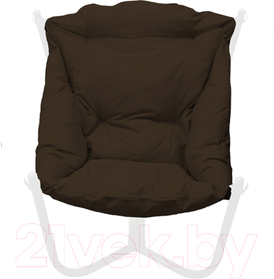 Кресло садовое M-Group Чил / 12360105 (белый/коричневая подушка)