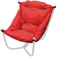 Кресло садовое M-Group Чил / 12360106 (белый/красная подушка) - 