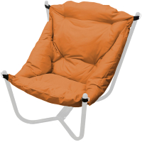 Кресло садовое M-Group Чил / 12360107 (белый/оранжевая подушка) - 