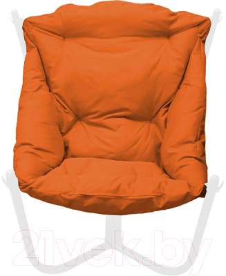 Кресло садовое M-Group Чил / 12360107 (белый/оранжевая подушка)