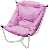 Кресло садовое M-Group Чил / 12360108 (белый/розовая подушка) - 