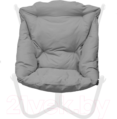 Кресло садовое M-Group Чил / 12360109 (белый/серая подушка)