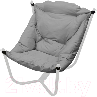 Кресло садовое M-Group Чил / 12360109 (белый/серая подушка)