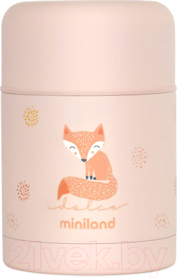Термос для еды Miniland Thermy Dolce / 89490 (600мл, розовый/лисенок)