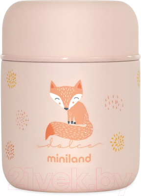 Термос для еды Miniland Thermy Dolce Mini / 89468 (280мл, розовый/лисенок)