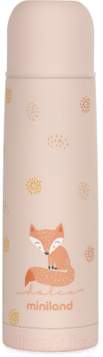 Термос для напитков Miniland Thermy Dolce / 89487 (500мл, розовый/лисенок)