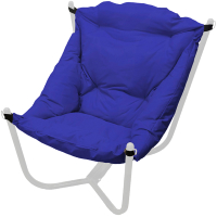 Кресло садовое M-Group Чил / 12360110 (белый/синяя подушка) - 
