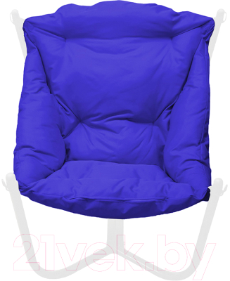 Кресло садовое M-Group Чил / 12360110 (белый/синяя подушка)