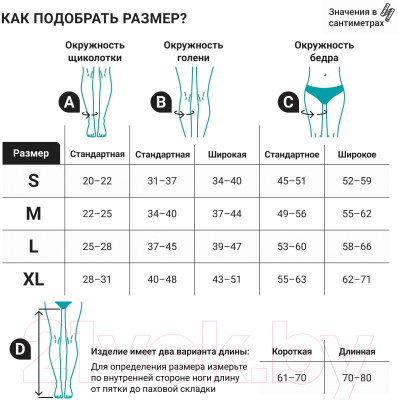 Чулки компрессионные Bauerfeind Micro 2205-AG короткие широкие (S, карамель)