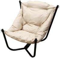 Кресло садовое M-Group Чил / 12360401 (черный/бежевая подушка) - 