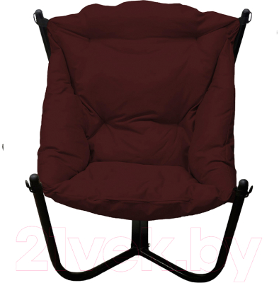 Кресло садовое M-Group Чил / 12360402 (черный/бордовая подушка)