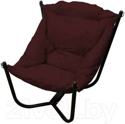 Кресло садовое M-Group Чил / 12360402 (черный/бордовая подушка)