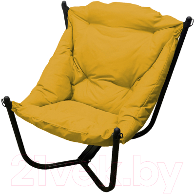 Кресло садовое M-Group Чил / 12360411 (черный/желтый подушка)