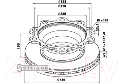 Тормозной диск Stellox 8500705SX