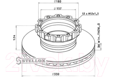 Тормозной диск Stellox 8500711SX