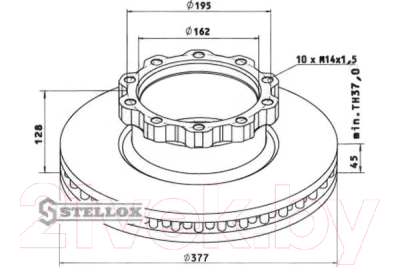 Тормозной диск Stellox 8500712SX