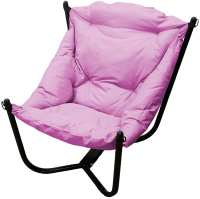 Кресло садовое M-Group Чил / 12360408 (черный/розовая подушка) - 