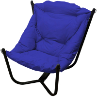 Кресло садовое M-Group Чил / 12360410 (черный/синяя подушка) - 