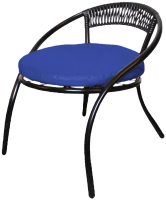 Кресло садовое M-Group Стамбул / 12350410 (черный/синяя подушка) - 