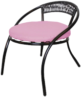 Кресло садовое M-Group Стамбул / 12350408 (черный/розовая подушка) - 