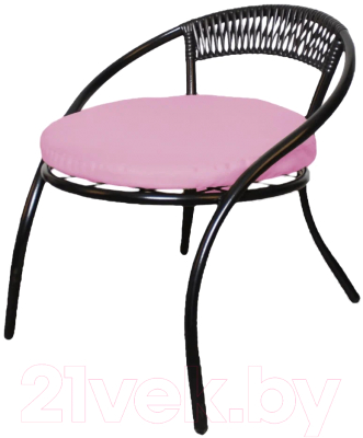 Кресло садовое M-Group Стамбул / 12350408 (черный/розовая подушка)