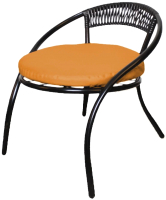 Кресло садовое M-Group Стамбул / 12350407 (черный/оранжевая подушка) - 