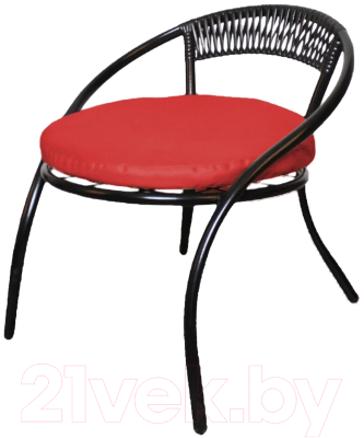 Кресло садовое M-Group Стамбул / 12350406 (черный/красная подушка)