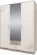 Шкаф Stolline Камила 3-х дверный с зеркалом и ящиками / СТЛ.416.01 (ясень светлый/бежевый) - 