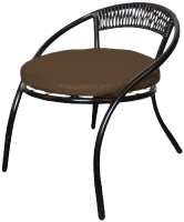 Кресло садовое M-Group Стамбул / 12350405 (черный/коричневая подушка) - 