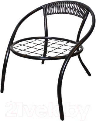 Кресло садовое M-Group Стамбул / 12350405 (черный/коричневая подушка)