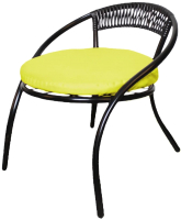 Кресло садовое M-Group Стамбул / 12350411 (черный/желтая подушка) - 