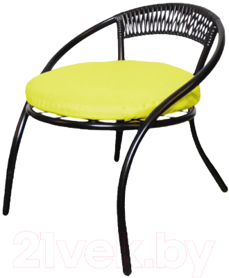 Кресло садовое M-Group Стамбул / 12350411 (черный/желтая подушка)