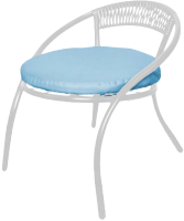 Кресло садовое M-Group Стамбул / 12350103 (белый/голубая подушка) - 