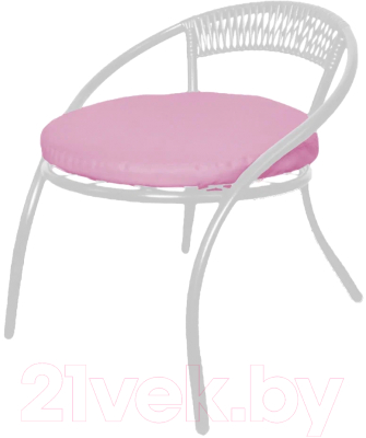 Кресло садовое M-Group Стамбул / 12350108 (белый/розовая подушка)