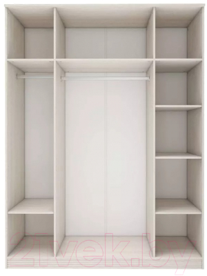 Шкаф Stolline Лозанна 4-х дверный с зеркалом / СТЛ.223.01 (дуб белый)
