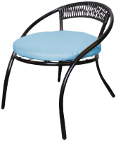 Кресло садовое M-Group Стамбул / 12350403 (черный/голубая подушка) - 