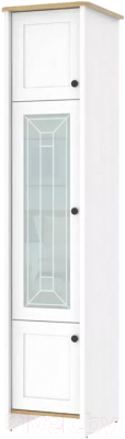 Шкаф-пенал с витриной Stolline Тифани со стеклом / СТЛ.305.11 (дуб небраска/белый)