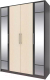 Шкаф Stolline Элиза 4-х дверный с зеркалом / СТЛ.138.10 (венге/дуб молочный) - 