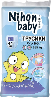 Подгузники-трусики детские Nihon Baby 4L 9-15кг (44шт)
