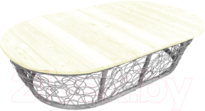 Стол садовый M-Group Мамасан овальный / 19060300 (серый с ротангом)
